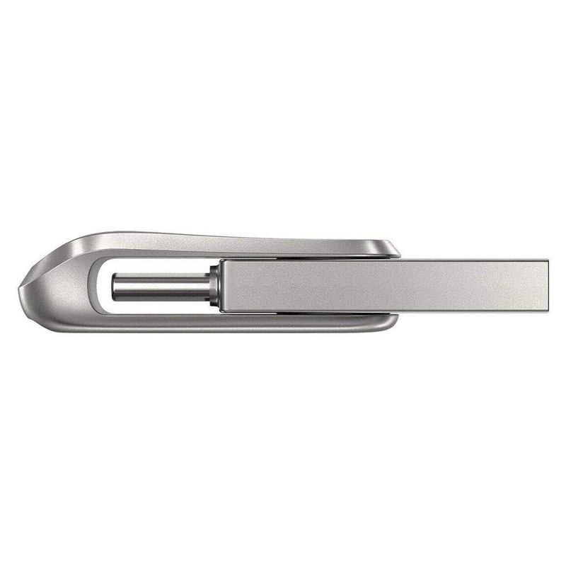فلش مموری 128 گیگابایت سن دیسک مدل Ultra Dual Drive Luxe با دو رابط USB Type-C و USB Type-A، سرعت انتقال 150 مگابایت بر ثانیه، بدنه فلزی و سازگار با ویندوز، مک، اندروید و iOS