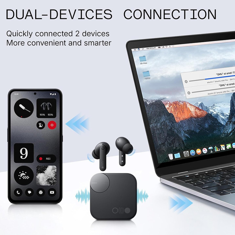 هندزفری بلوتوثی ناتینگ مدل CMF Buds Pro 2 با نویز کنسلینگ فعال (ANC)، درگاه شارژ USB Type-C، دارای میکروفون سهگانه با قابلیت حذف صدای باد، مقاوم در برابر رطوبت و عرق (IP55)
