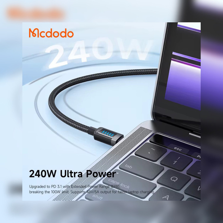 کابل usb-c مک دودو مدل ca-0350 240W طول۱.۲ متر