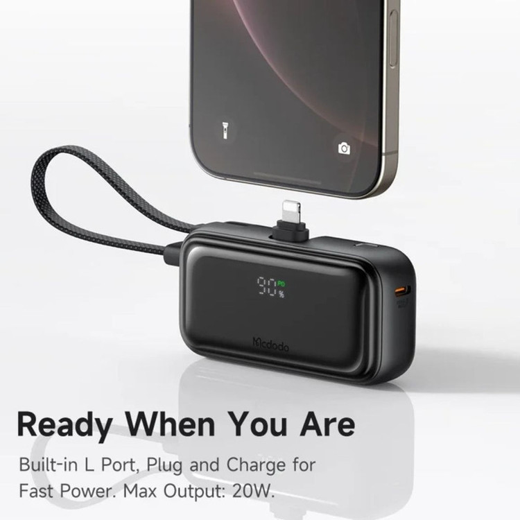 پاوربانک مک دودو مدل MC-7800 ظرفیت 5000 میلیآمپر ساعت به همراه کابل تبدیل USB-C