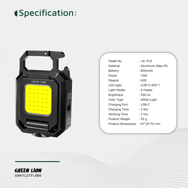 چراغ روشنایی گرین لاین مدل GNKYLGTFL9BK