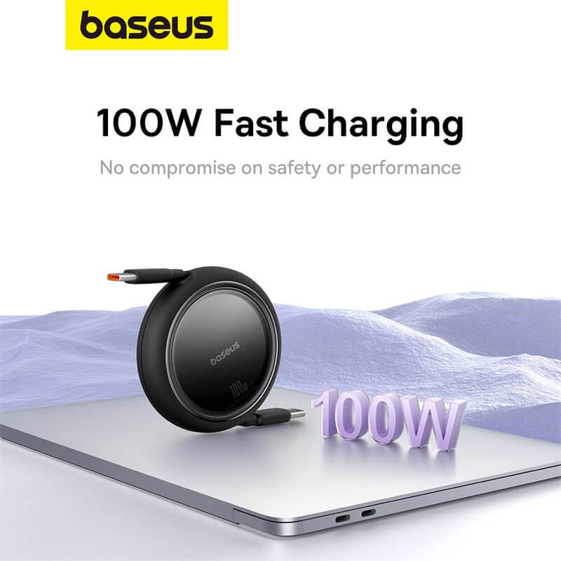 کابل USB-C بیسوس مدل Free2Draw Mini Retractable 100W طول 1 متر