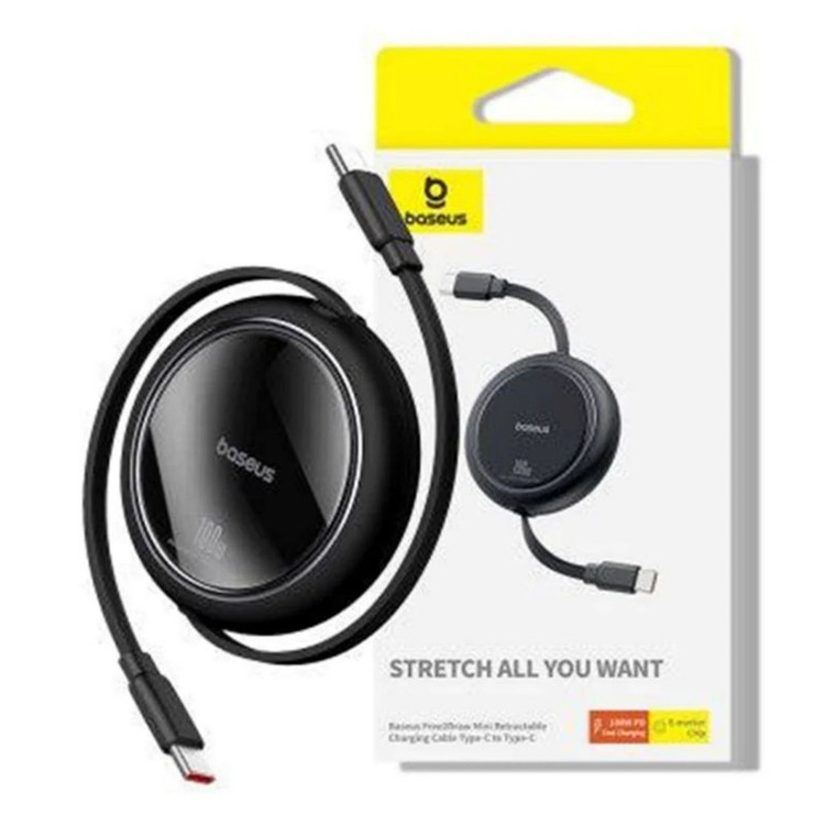 کابل USB-C بیسوس مدل Free2Draw Mini Retractable 100W طول 1 متر