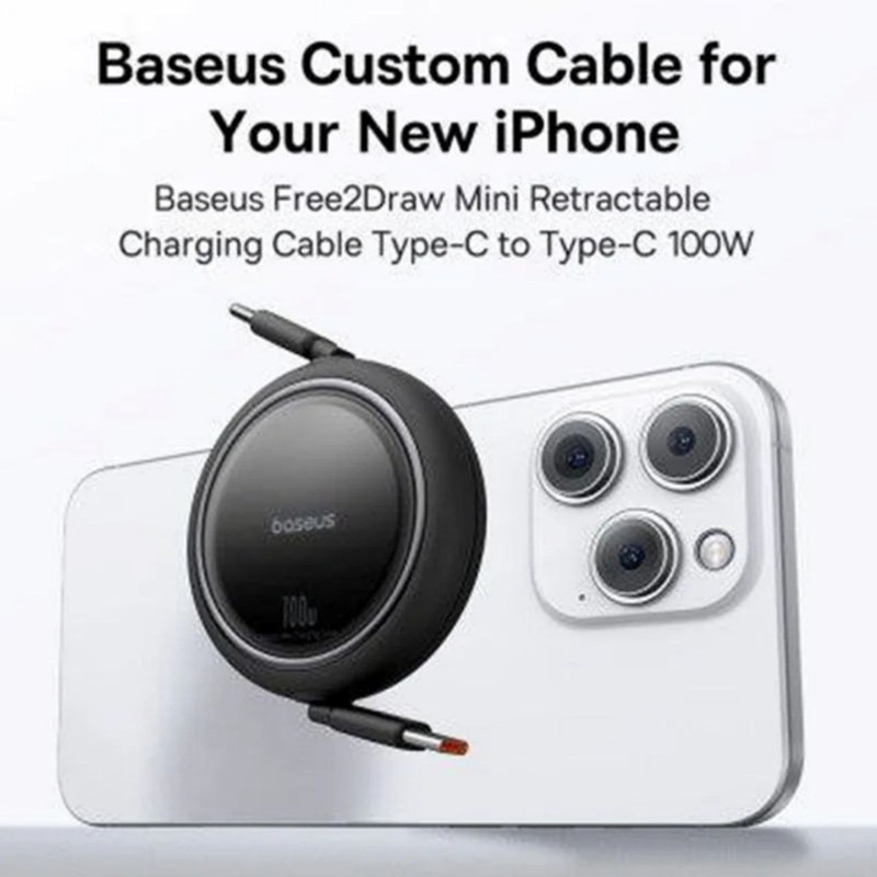 کابل USB-C بیسوس مدل Free2Draw Mini Retractable 100W طول 1 متر