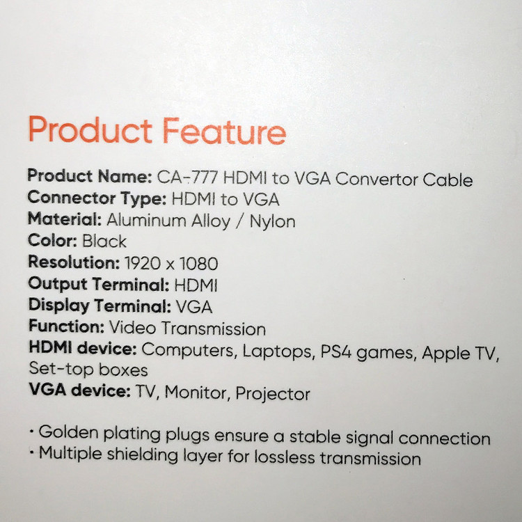 کابل HDMI به VGA مک دودو مدل CA-777 طول 2 متر