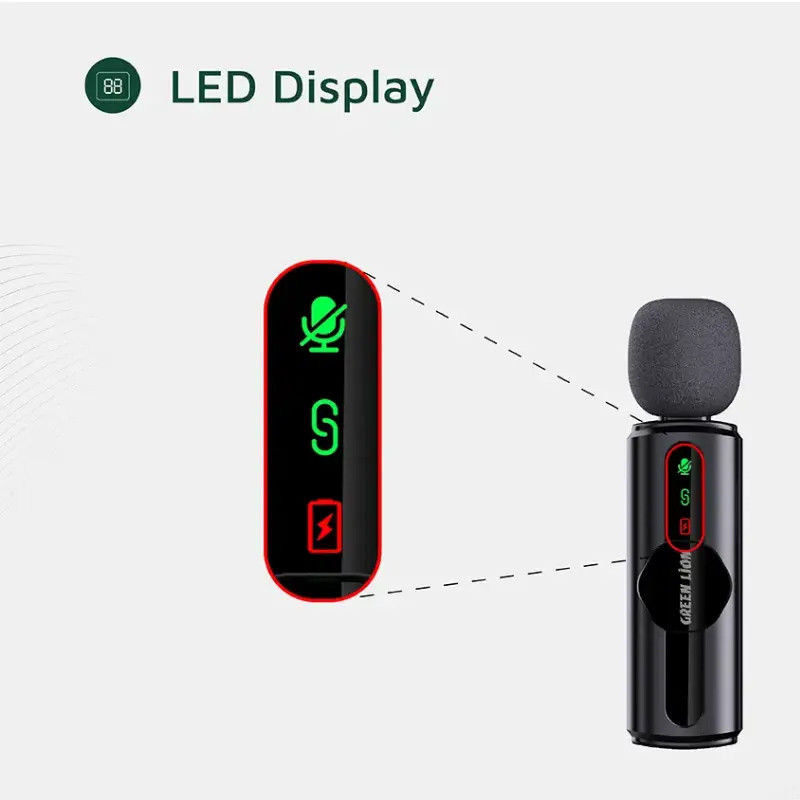 میکروفن بی سیم گرین لاین مدل GM-75X با درگاه اتصال USB-C/لایتنینگ/USB-A