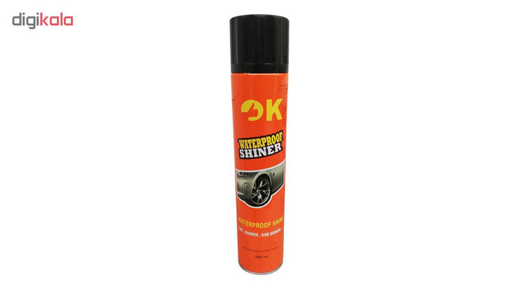 اسپری تمیز کننده لاستیک خودرو اوکی مدل WATERPROOF SHINER حجم 650 میلی لیتر