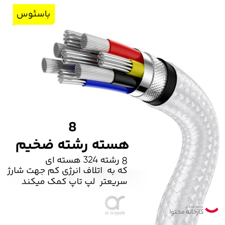 کابل تبدیل USB-C باسئوس مدل Metal Series 100W طول 2 متر