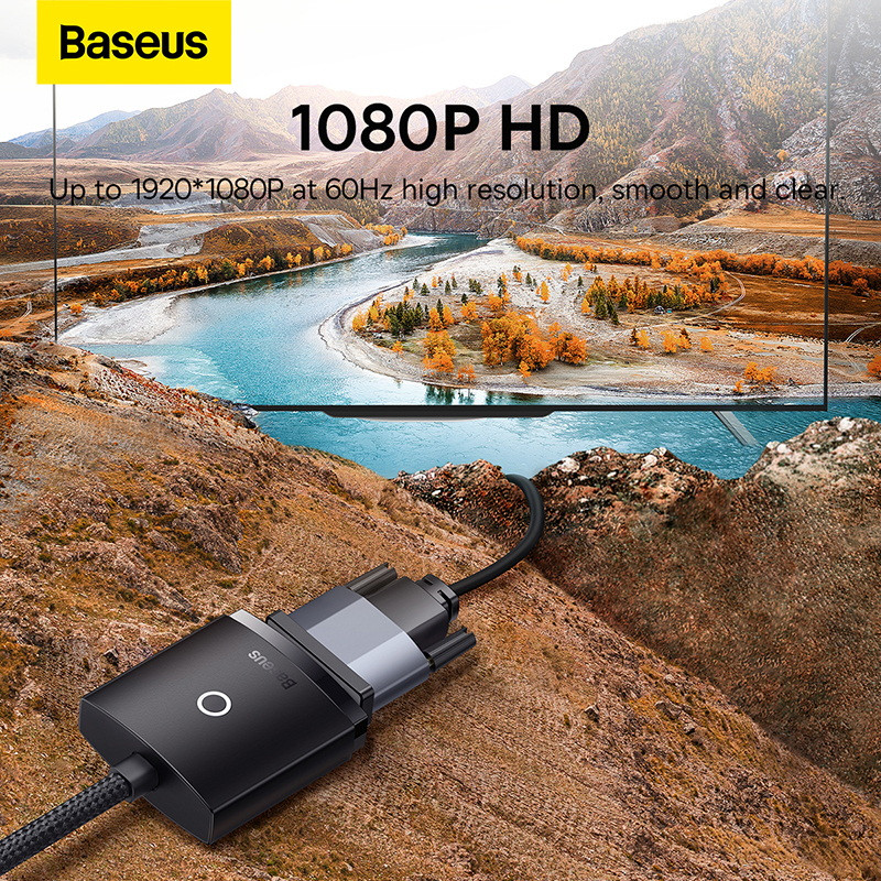 مبدل HDMI به VGA باسئوس مدل WKQX010001 طول 0.2 متر