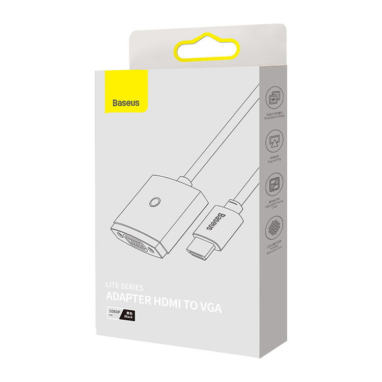 مبدل HDMI به VGA باسئوس مدل WKQX010001 طول 0.2 متر