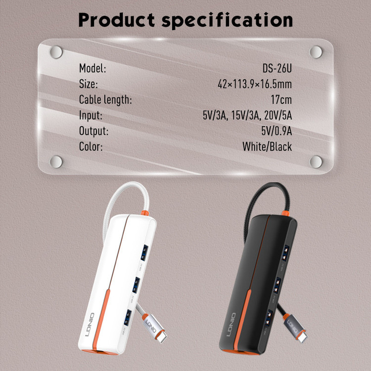 هاب 6 پورت USB-C الدینیو مدل DS-26U