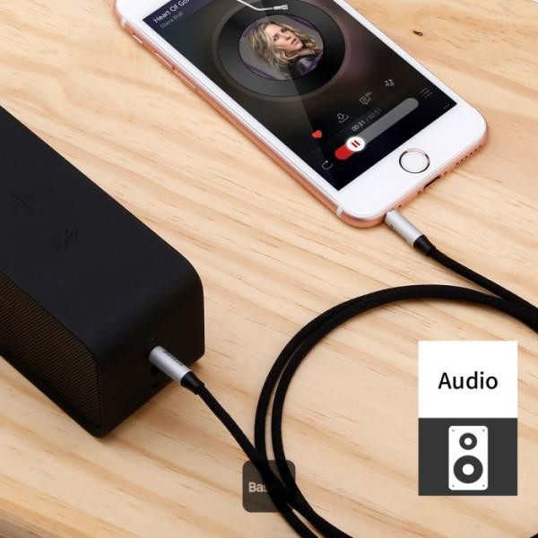 کابل AUX باسئوس مدل Yiven Audio M30 طول 1.5 متر