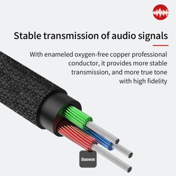 کابل AUX باسئوس مدل Yiven Audio M30 طول 1.5 متر
