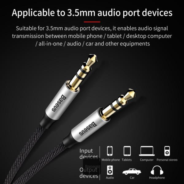 کابل AUX باسئوس مدل Yiven Audio M30 طول 1.5 متر