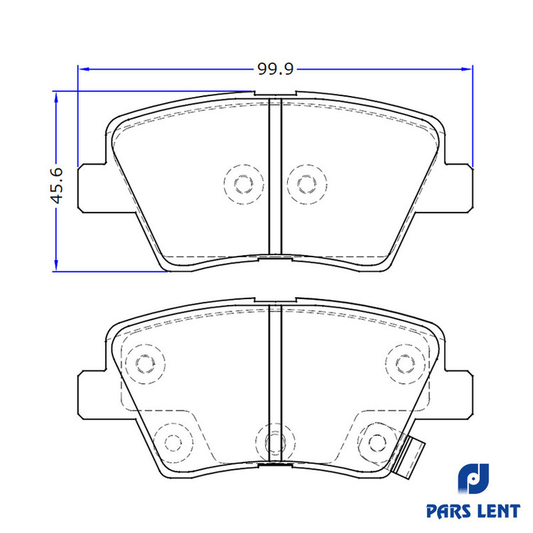 لنت ترمز عقب لنت پارس مدل PL80155 مناسب برای پژو 405 SLX