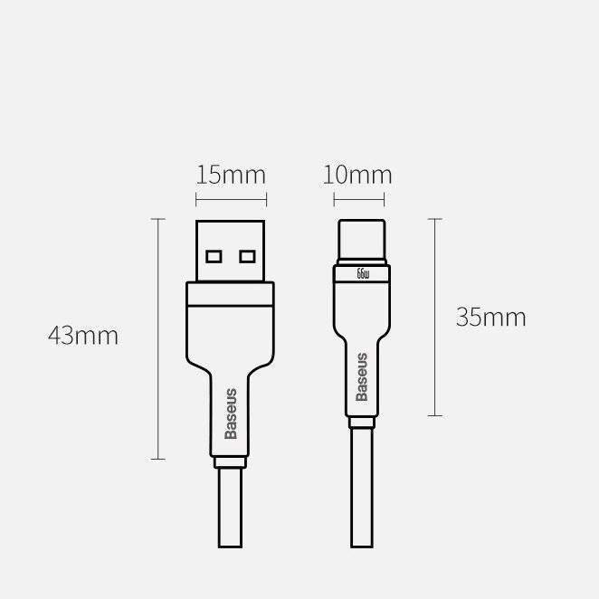 کابل تبدیل USB به USB-C بیسوس مدل HIGH CURRENT 66W طول 1 متر