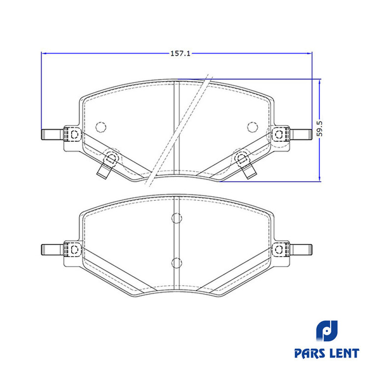 لنت ترمز جلو خودرو لنت پارس مدل 80222 دو جفت مناسب برای کی ام سی X5