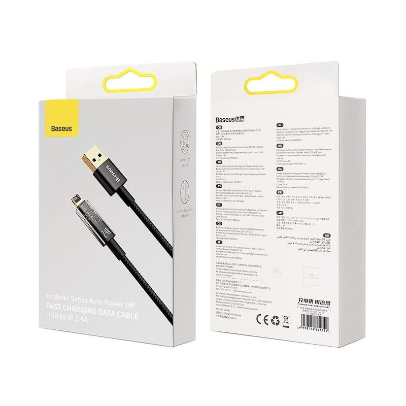 کابل USB به لایتنینگ بیسوس مدل CATS000501-Explore series طول 2 متر
