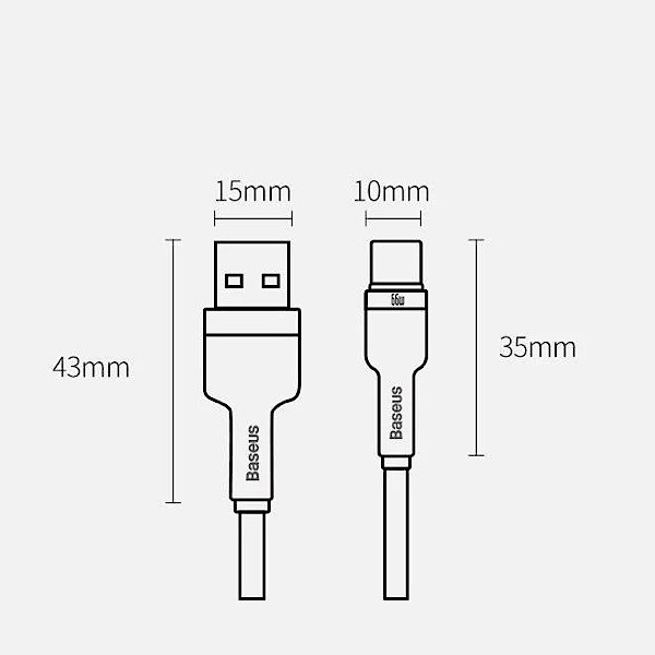 کابل تبدیل USB به USB-C بیسوس مدل CAKF000201 66W طول 2 متر