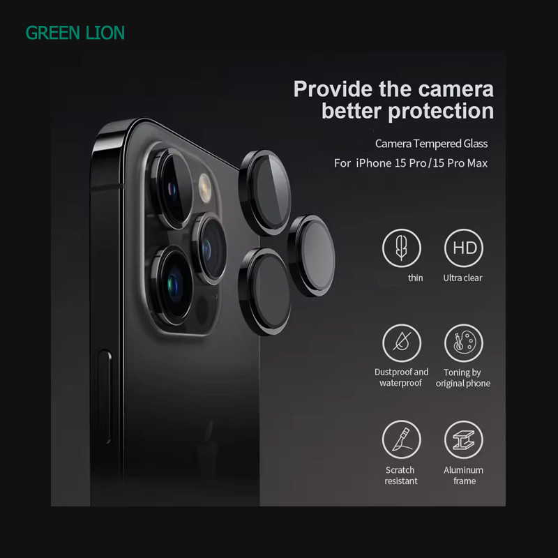 محافظ لنز دوربین گرین لاین مدل GNCMHDP15PM مناسب برای گوشی موبایل اپل iPhone 15 PRO / 15 PRO MAX