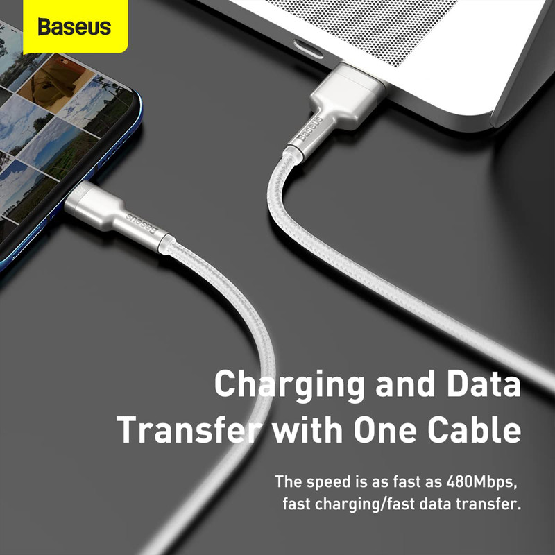 کابل تبدیل USB به USB-C باسئوس مدل Metal Data cable 66W طول 2 متر