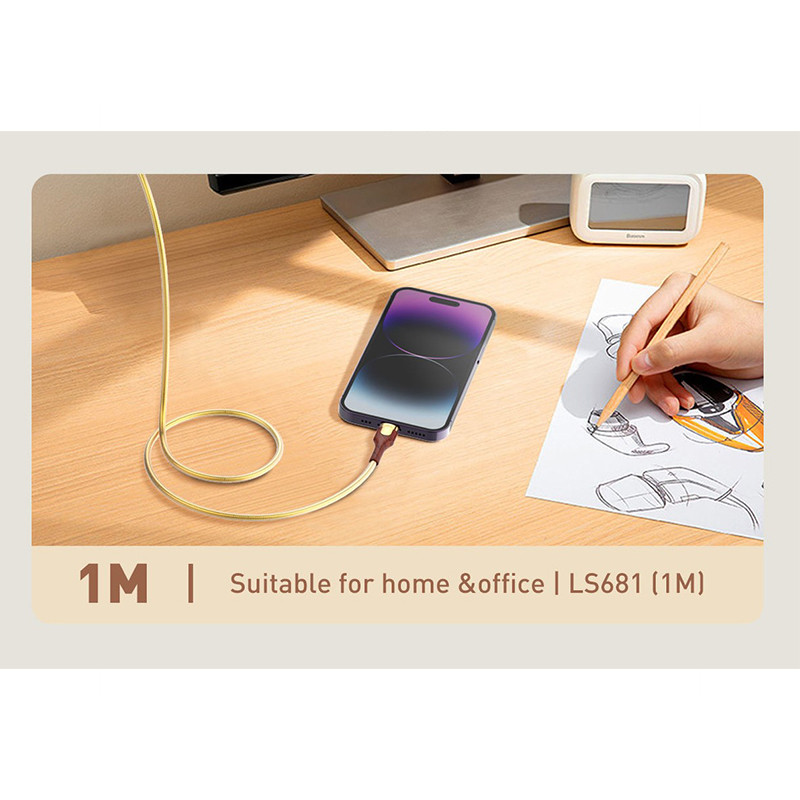 کابل تبدیل USB به لایتنینگ الدینیو مدل LS681 طول 1 متر