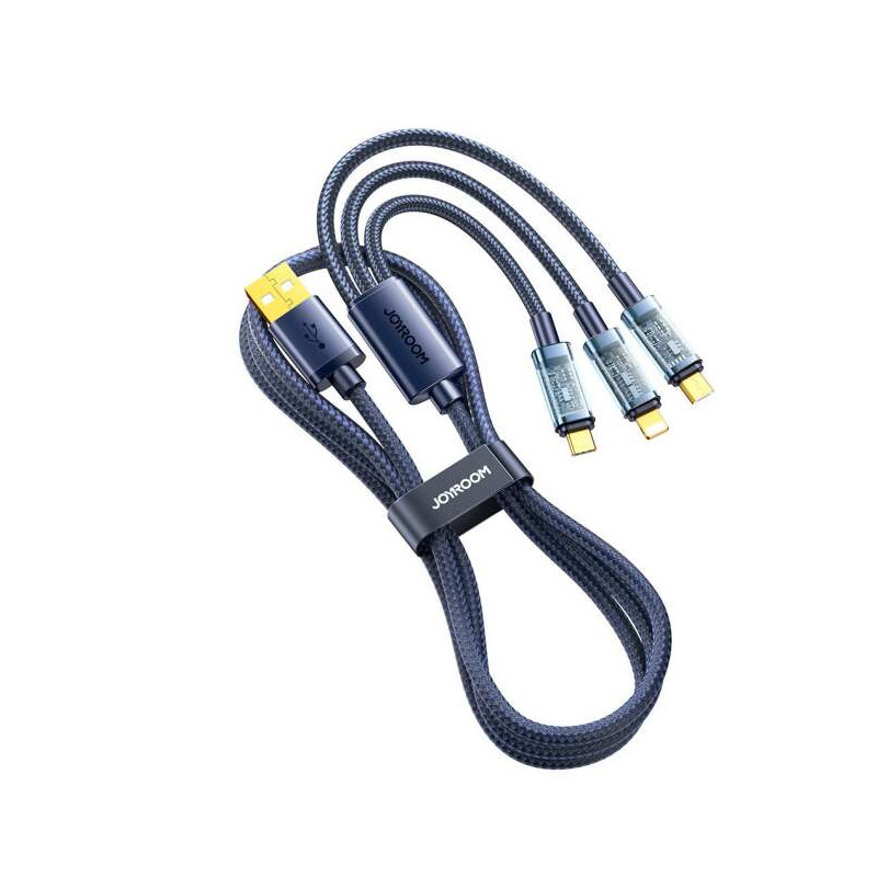 کابل تبدیل USB به لایتنینگ/USB-C/microUSB جوی روم مدل S-1T3015A5 طول 1.2 متر