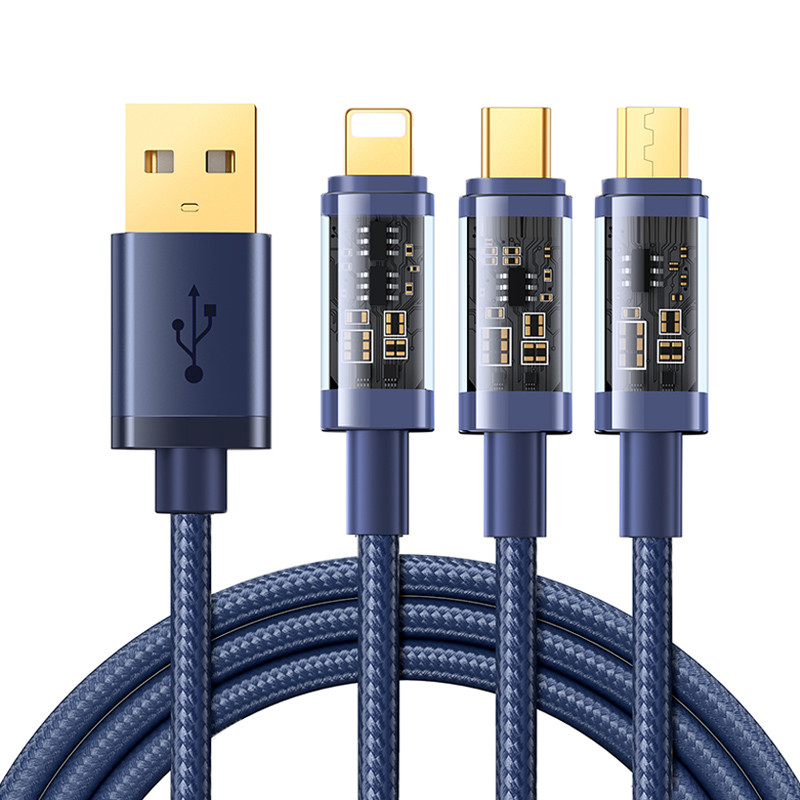 کابل تبدیل USB به لایتنینگ/USB-C/microUSB جوی روم مدل S-1T3015A5 طول 1.2 متر