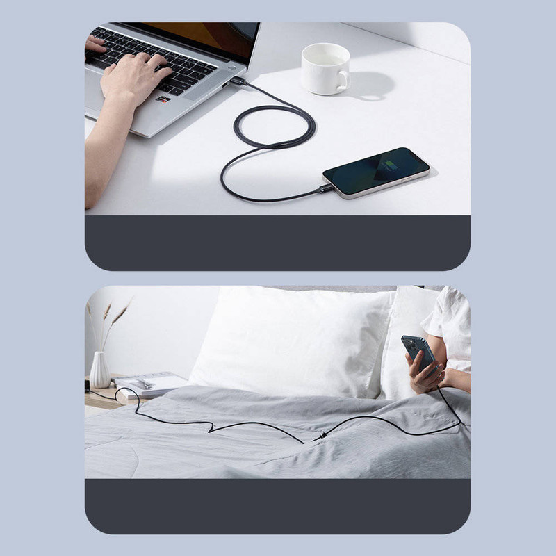 کابل تبدیل USB به لایتنینگ باسئوس مدل Crystal Shine طول 2 متر