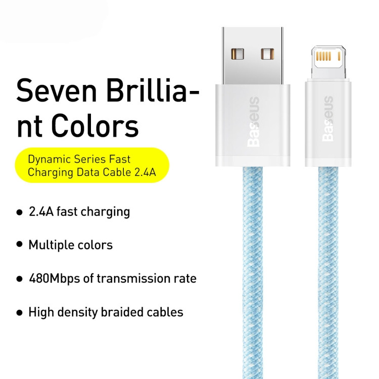کابل USB به لایتنینگ باسئوس مدل Daynamic Series Fast Charging Data طول 1 متر