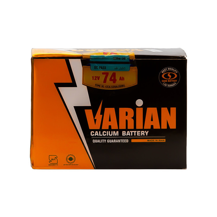 باتری اتمی 12 ولت 74 آمپر خودرو صبا باتری مدل کد SBT-74