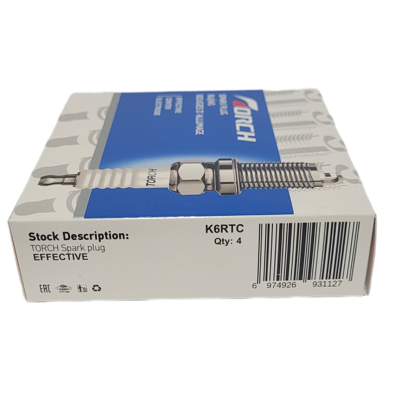 شمع خودرو تورچ مدل تک پلاتین پایه کوتاه کد K6RTC بسته 4 عددی
