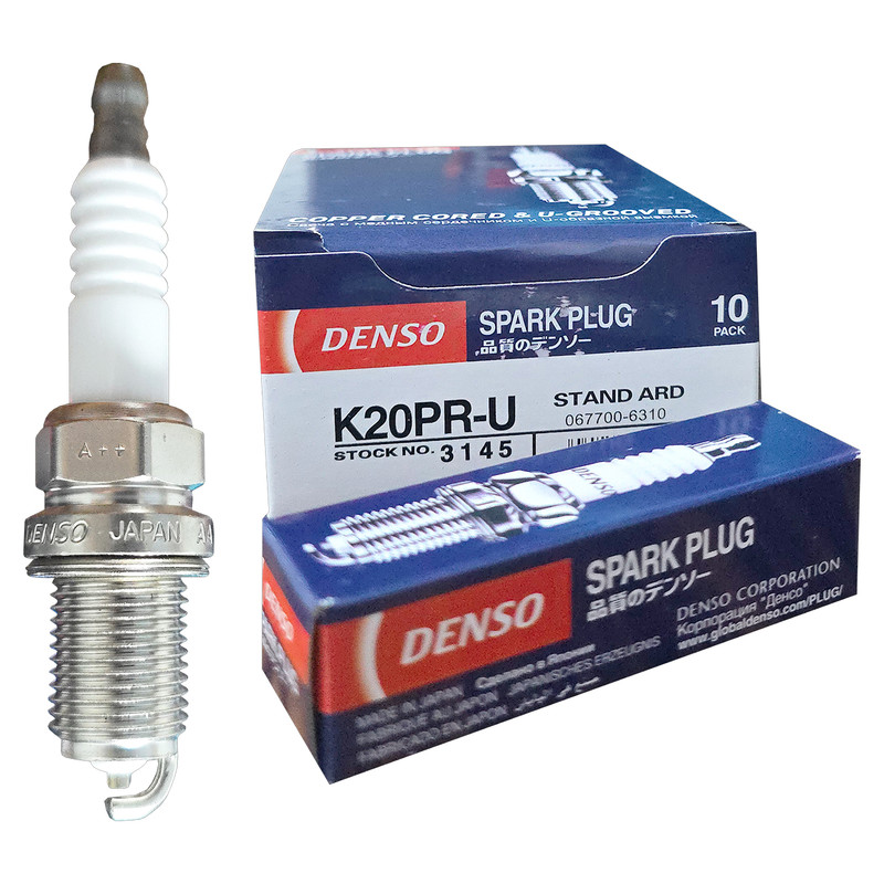 شمع خودرو دنسو مدل تک پلاتین کد K20PRU 3145 پایه کوتاه بسته 4 عددی