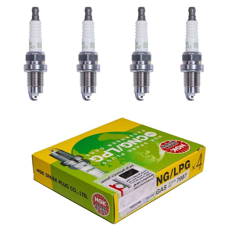 شمع خودرو ان جی کی مدل BKR-GAS 7987 دوگانه سوز پایه کوتاه بسته 4 عددی