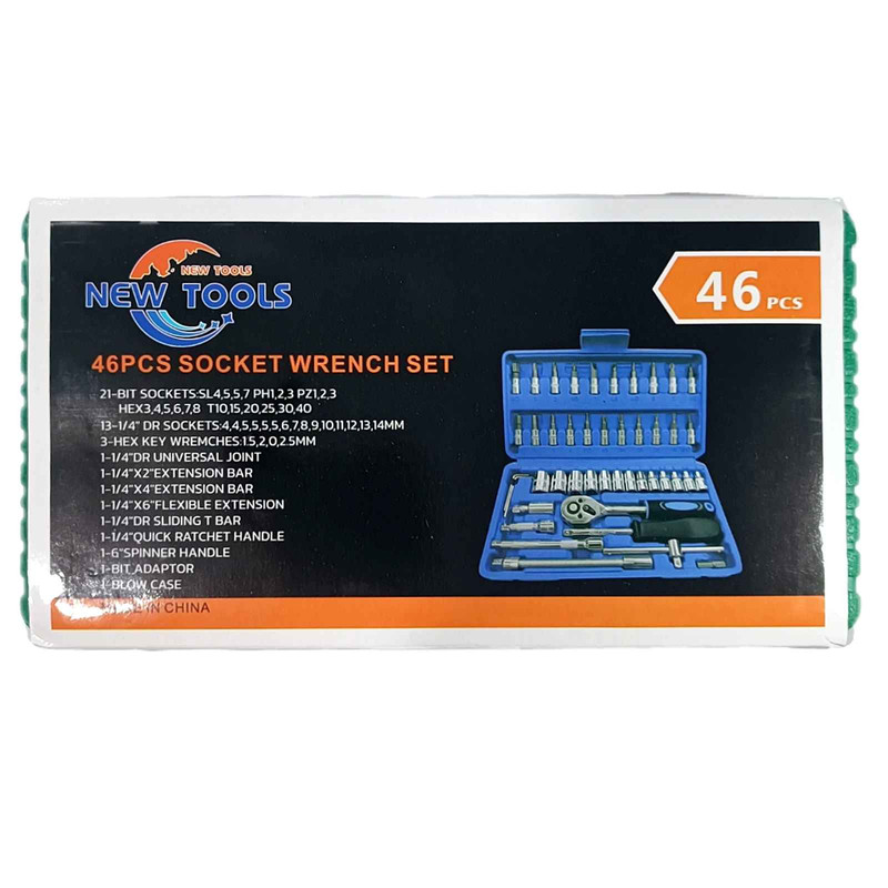 آچار بکس نیو تولز مدل 46pcs مجموعه 46 عددی