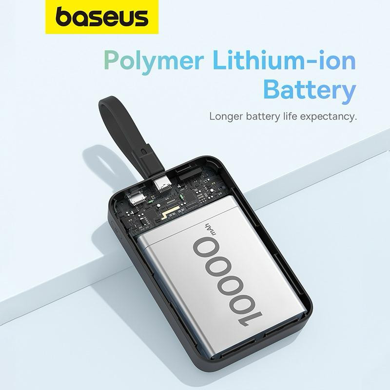 پاوربانک بیسیم 30 وات باسئوس مدل Magnetic Mini ظرفیت 10000 میلی آمپر ساعت