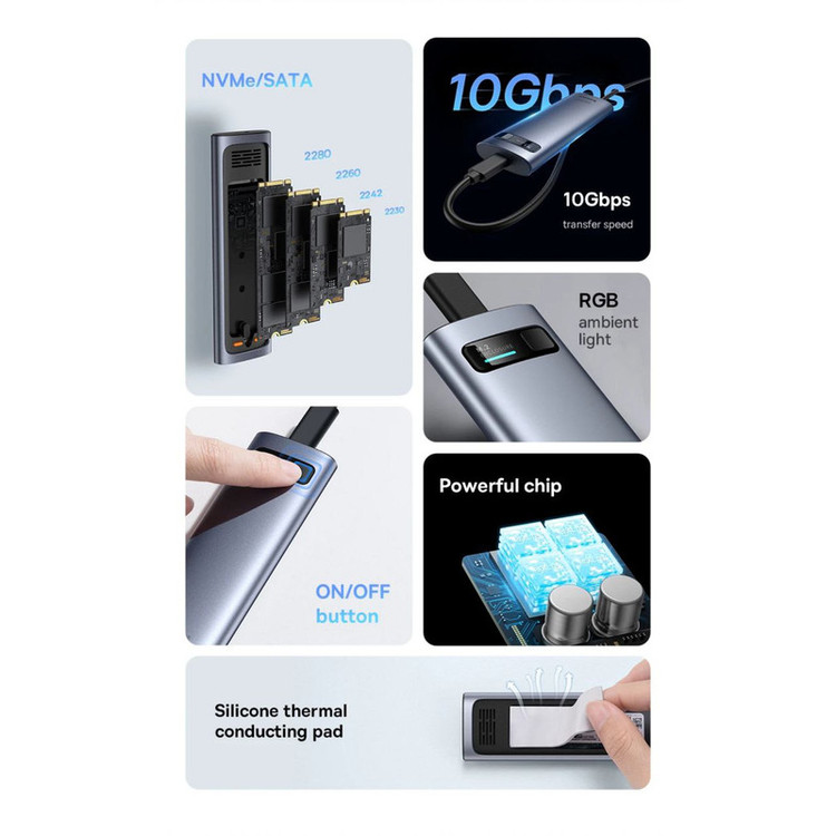 باکس هارد M.2/NVME بیسوس مدل FlyJoy Series BS-OH155