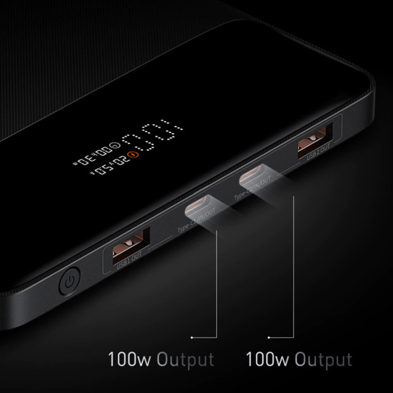پاوربانک بیسوس مدل Blade HD Edition 100W ظرفیت 20000 میلی آمپر ساعت