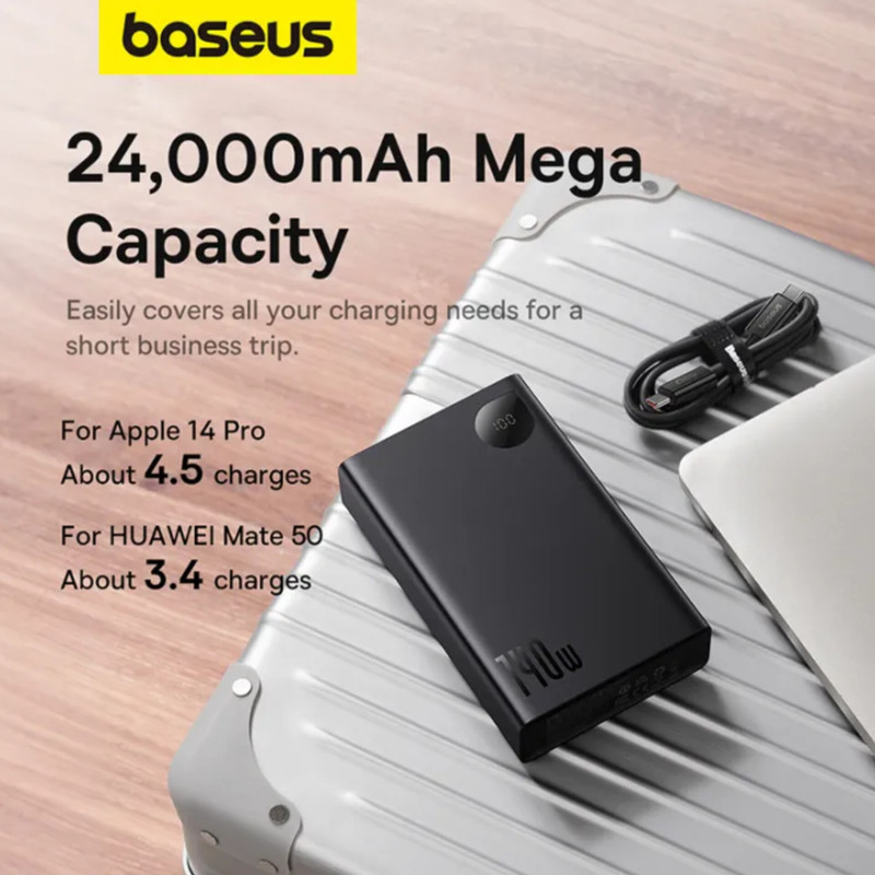 پاوربانک بیسوس مدل Adaman 140W ظرفیت 24000 میلی آمپر ساعت