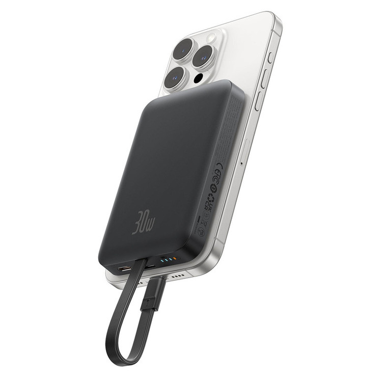 پاوربانک بیسوس مدل Magnetic & Cable 30W با ظرفیت 10000 میلی آمپر ساعت