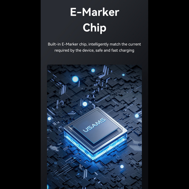 کابل تبدیل USB-C یوسمز 100 وات مدل HX Series طول 1.2 متر