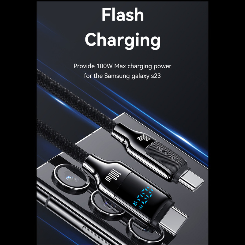 کابل تبدیل USB-C یوسمز 100 وات مدل HX Series طول 1.2 متر