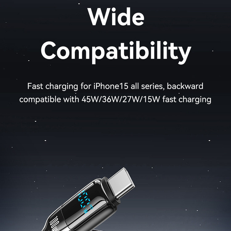 کابل تبدیل USB-C یوسمز 100 وات مدل HX Series طول 1.2 متر