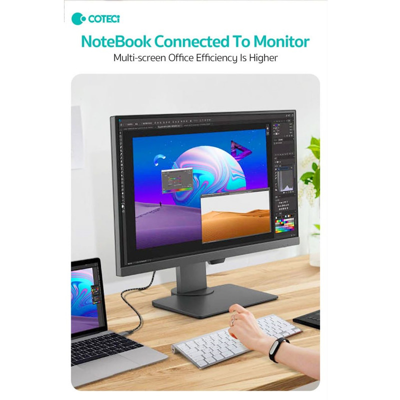 کابل تبدیل HDMI به USB-C کوتسی مدل 87411 طول 2 متر
