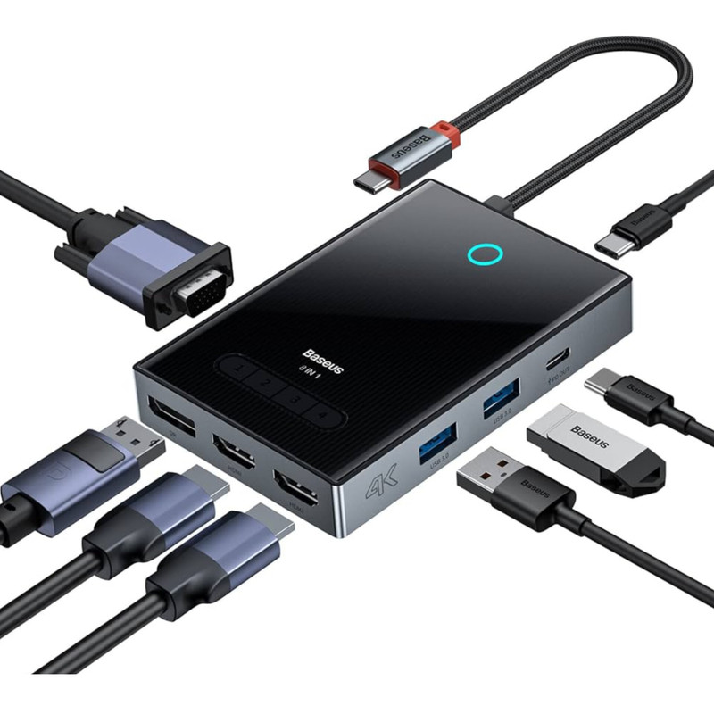 هاب 8 پورت USB-C باسئوس مدل BS-OH082 WKYY030413
