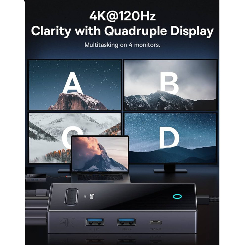 هاب 8 پورت USB-C باسئوس مدل BS-OH082 WKYY030413