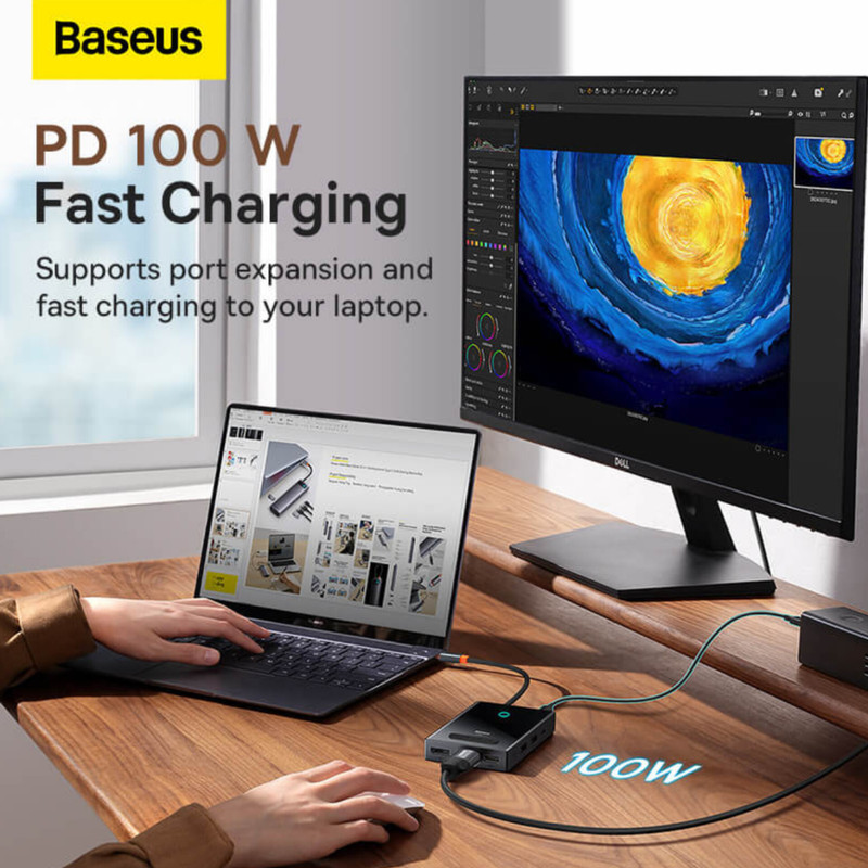 هاب 8 پورت USB-C باسئوس مدل BS-OH082 WKYY030413