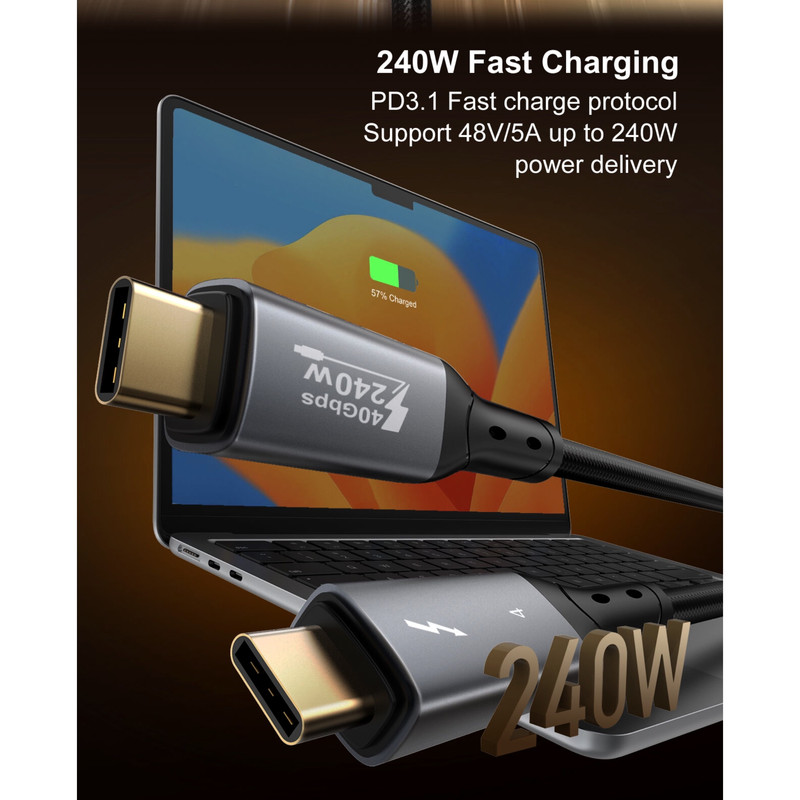 کابل USB-C الدینیو مدل 240W طول 0.5 متر