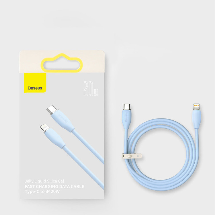 کابل تبدیل لایتنینگ به USB-C باسئوس مدل Jelly Liquid Silica Gel طول 2 متر