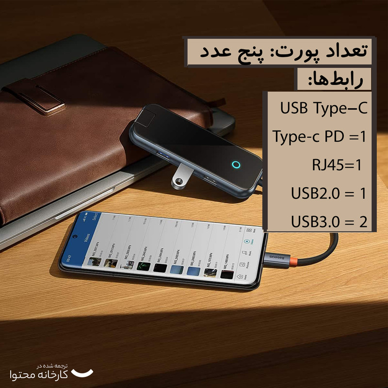 هاب 5 پورت USB-C بیسوس مدل WKJZ010113